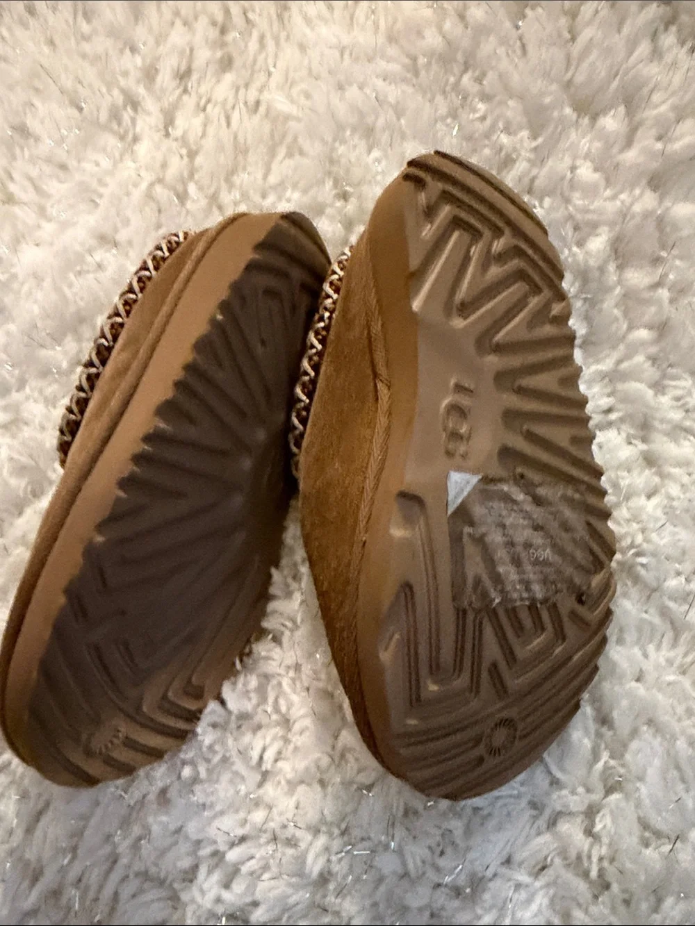 UGG Kids Chestnut Brown Suede Slip-On Slippers